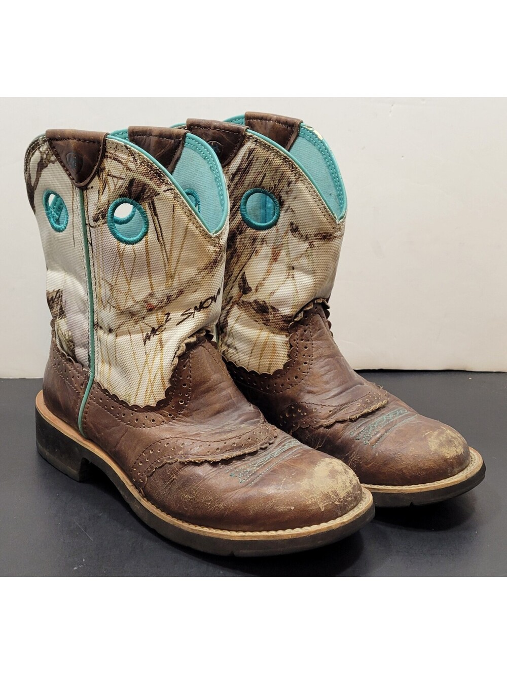 Ariat Fatbaby Women Size 8B Brown Camo Classic Cowgirl Western Boots 10009503